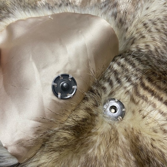 RUYI FAUX FUR Variegated Brown Ivory COLLAR SCARF NECK WARMER ~ - Picture 4 of 5